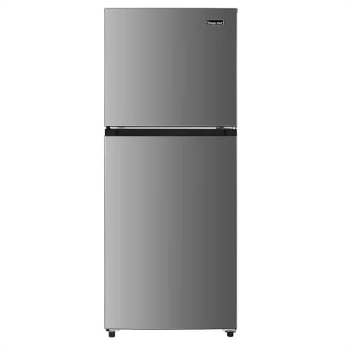 Magic Chef Refrigerator with Top Freezer, 10.1 Cu Ft, Stainless Steel